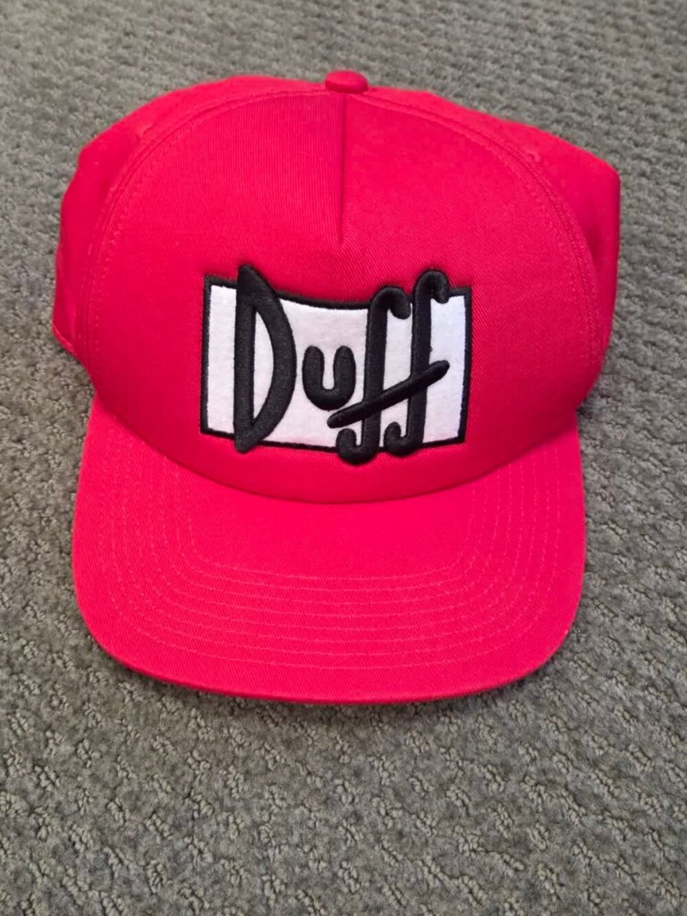 The Simpsons Duff Beer Logo Snapback Hat Red Matt Groening One Size